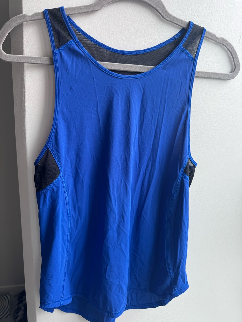 lululemon athletica Bright Blue Performance Tank with Black Mesh
